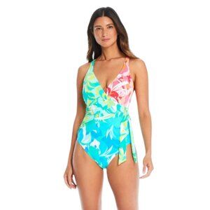 NWT Bleu by Rod Beattie Surplice Tied Swimsuit